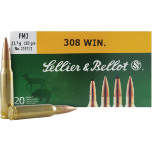 Sellier-Bellot Sellier & Bellot Rifle Ammunition .308 Win 180 gr FMJ 20/ct