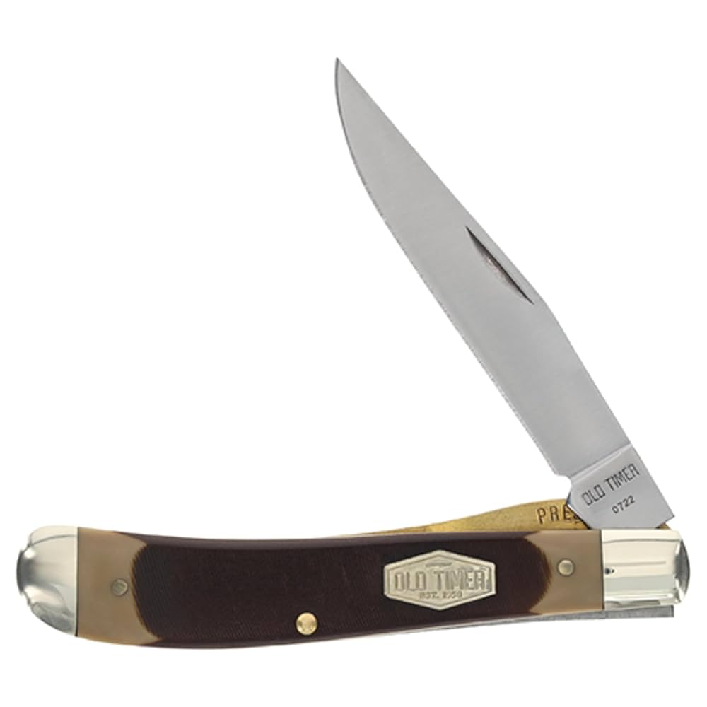 Old Timer Gunstock Trapper Folding Pocket Knife Clip Point, Black - 1179228