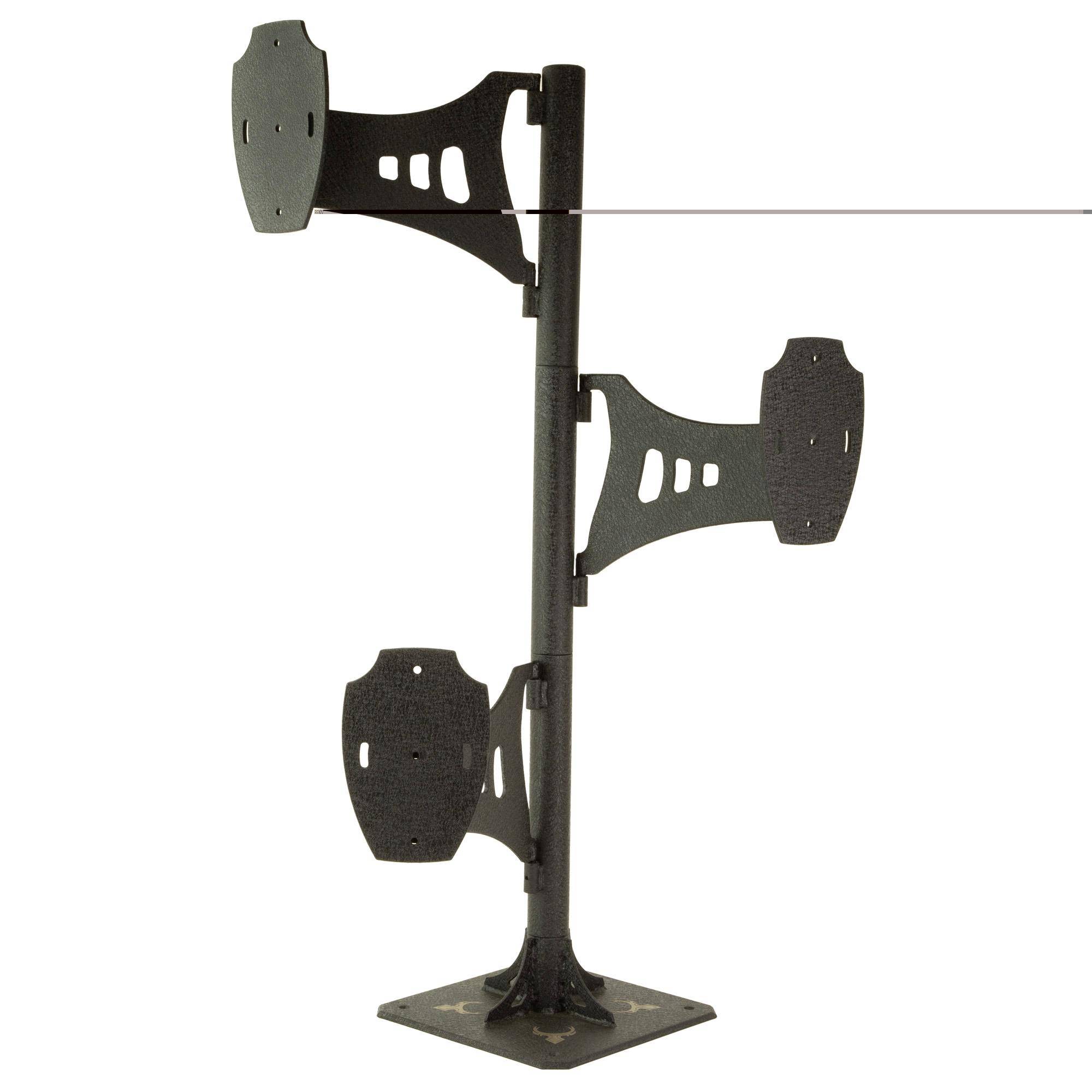 Skull Hooker Short Trophy Tree - Black Steel Wall Mount for 3 Shoulder Mounts