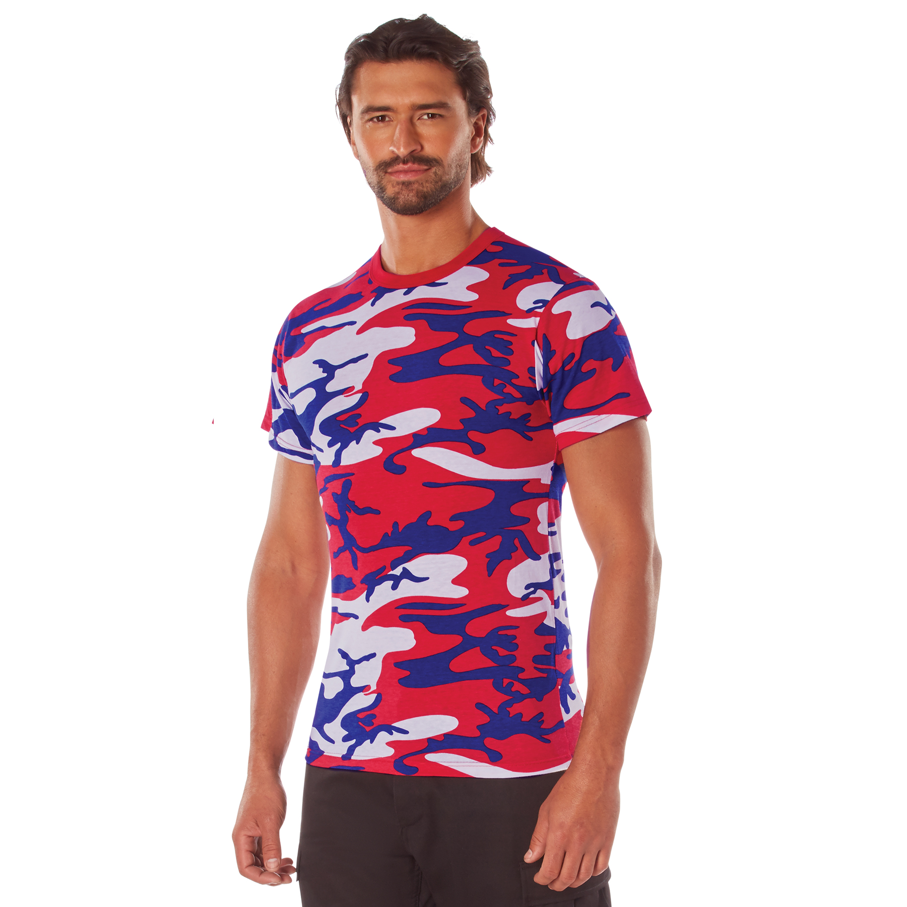 Rothco Camo T-Shirt - Red - White - Blue Camo, Large