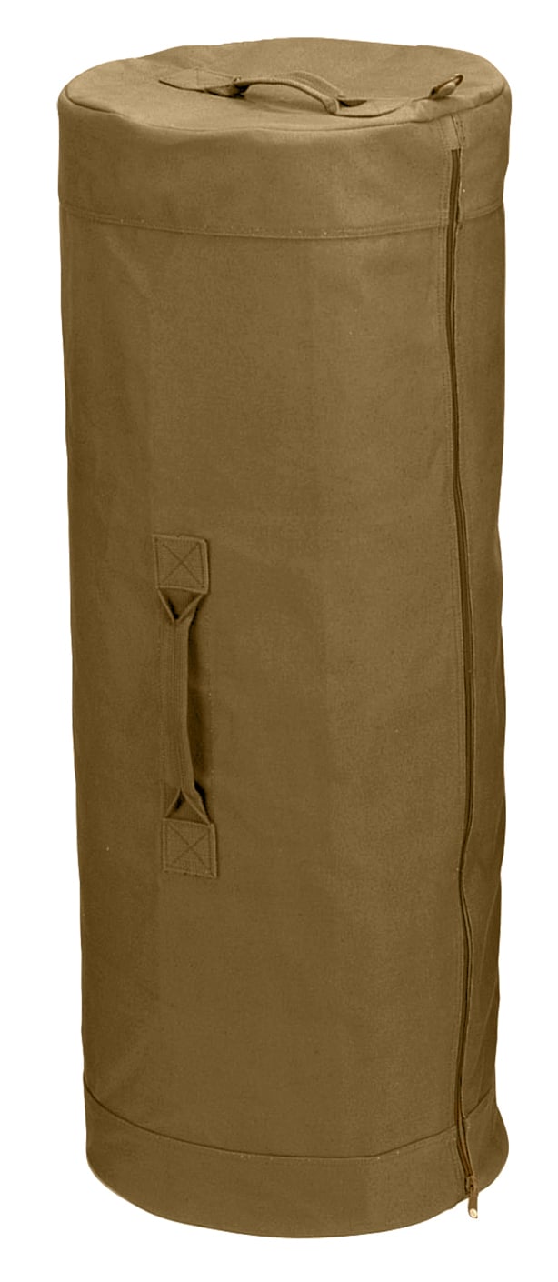 Rothco Canvas Duffle Bag With Side Zipper - Coyote Brown, 25 X 42