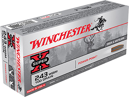 Winchester 243 WSSM 64gr Power Point Ammunition 20rds - X243WSS