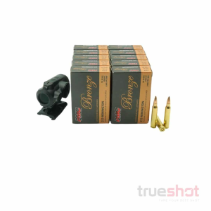 BUNDLE DEAL: Black Sig Sauer Romeo5 Gen II Red Dot Rifle Sight and 200 Rounds of Ammo - PMC 223 55 Grain