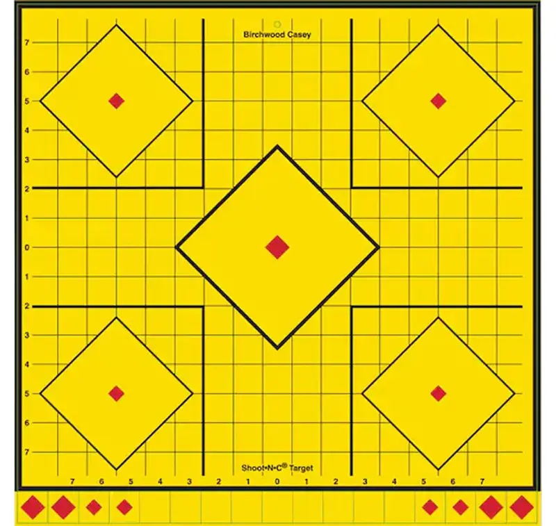 Birchwood Casey LRSIT-5PK Long Range Self-Adhesive Paper Yellow 17.75" 5-Diamond 5 Pack