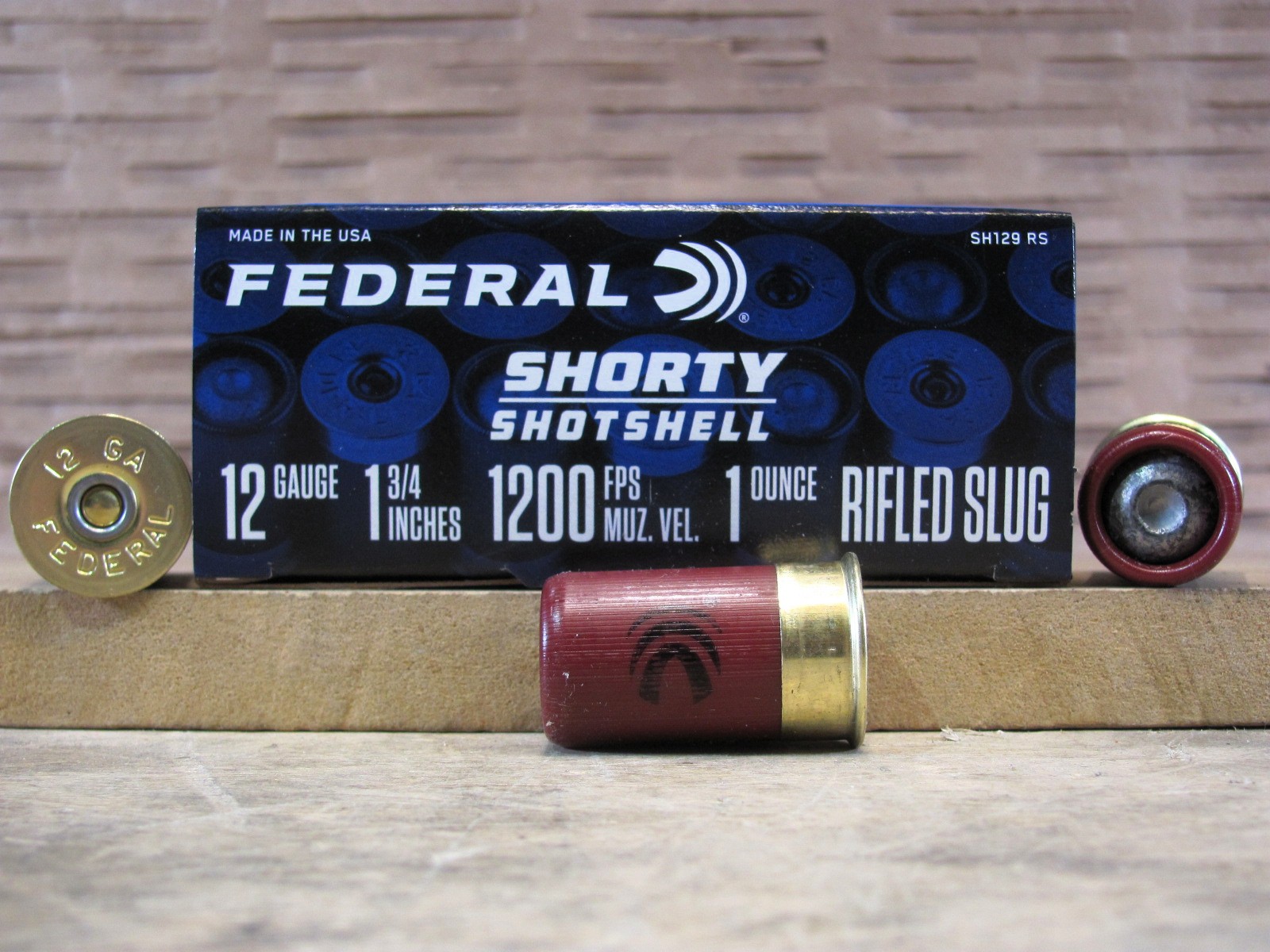 10 Round Box – 12 Gauge 1 3/4 Inch 1 Ounce Rifled Slug Federal Shorty Shotshell Ammo – SH129 RS