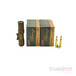 BUNDLE DEAL: Tan Olight Odin Mini Rifle Flashlight and 200 Rounds of Ammo - PMC 223 55 Grain
