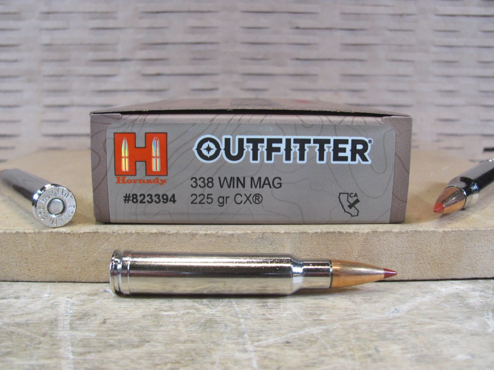 200 Round Case – 338 Winchester Magnum 225 Grain CX Hornady Outfitter Ammo – 823394