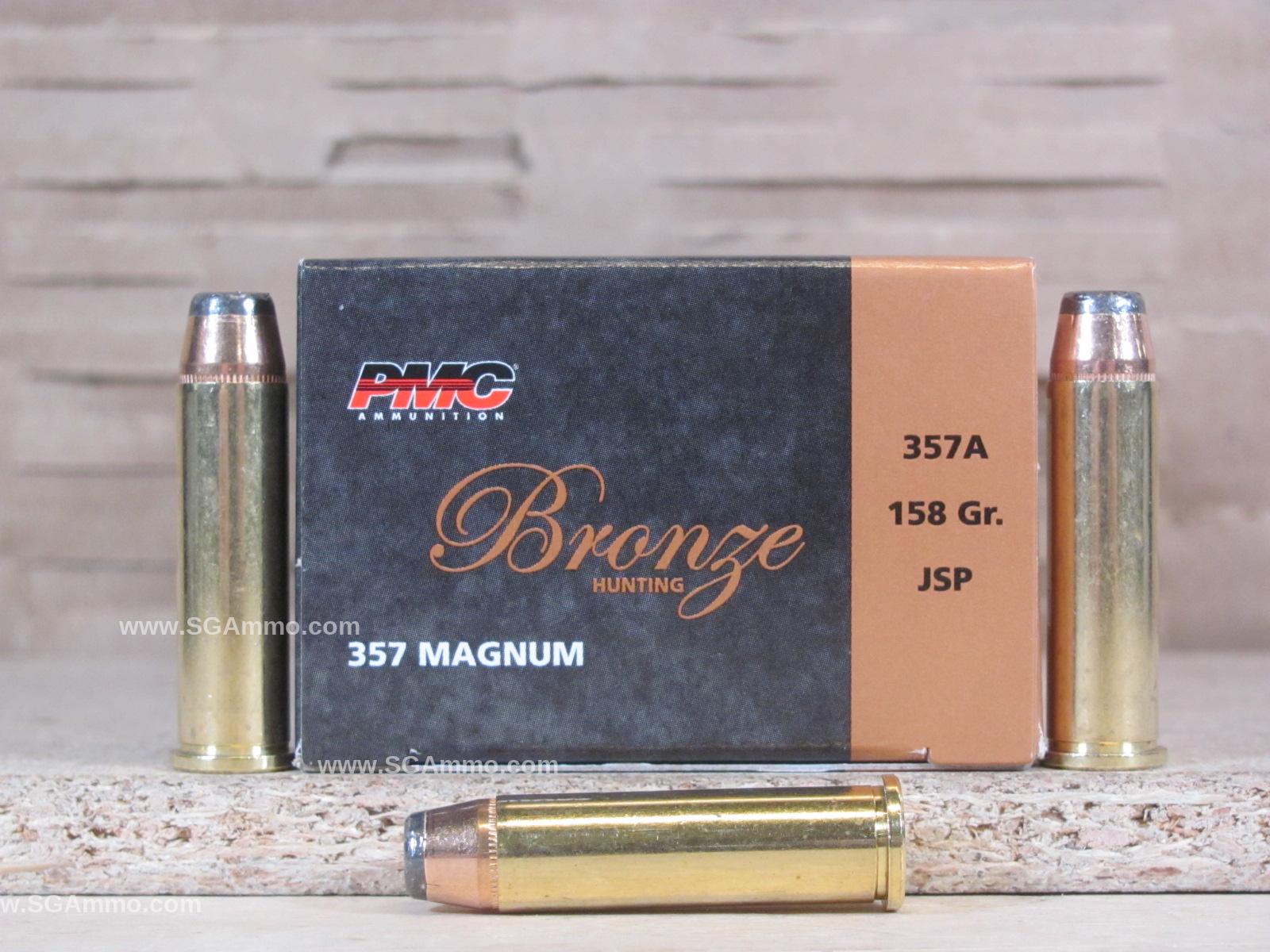 50 Round Box – 357 Magnum PMC 158 Grain Jacketed Soft Point Ammo – 357A