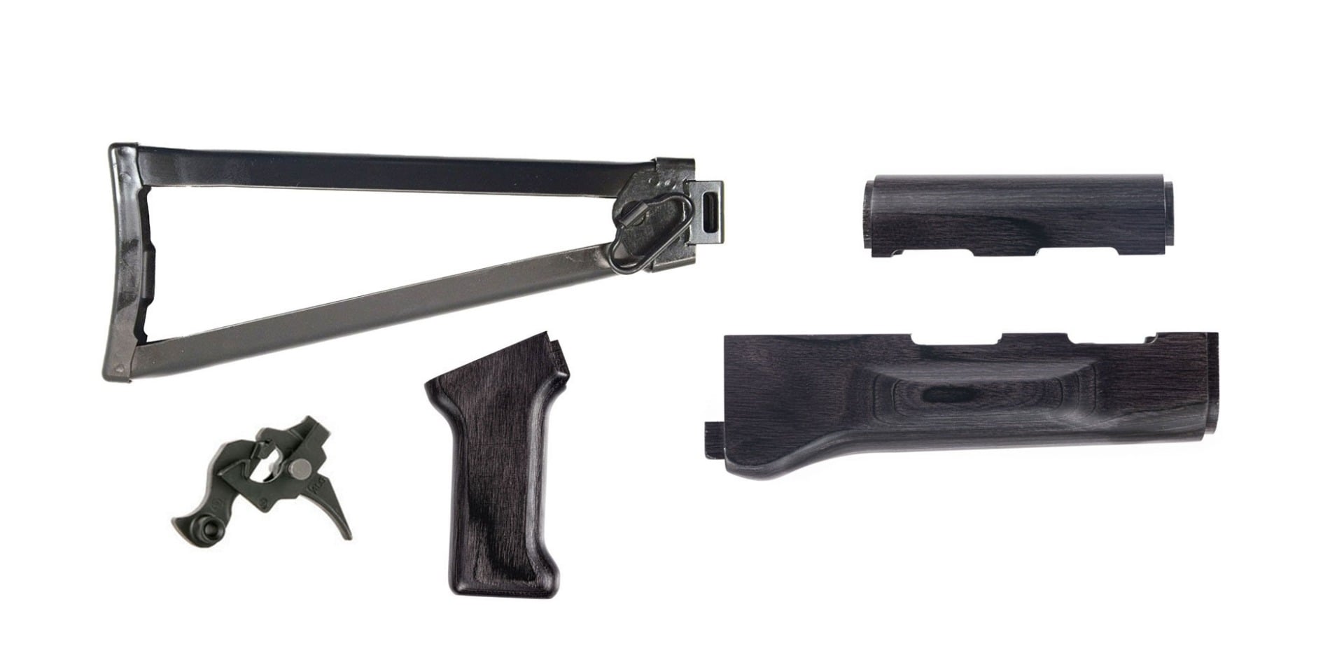 PSA AK Black Satin Furniture set and Folding Stock w/ PSA Custom ALG AKT-EL AK Single Stage Trigger