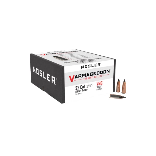 Nosler Varmageddon .22 Cal JPT FB Rifle Bullet, 55 gr 0.224" 500rds