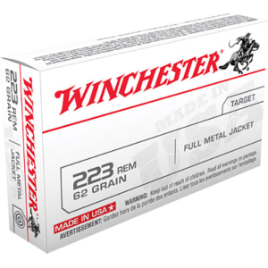 Winchester Ammo USA223R3 Best Value .223/5.56 NATO 62 GR Full Metal Jacket - 20rd Box