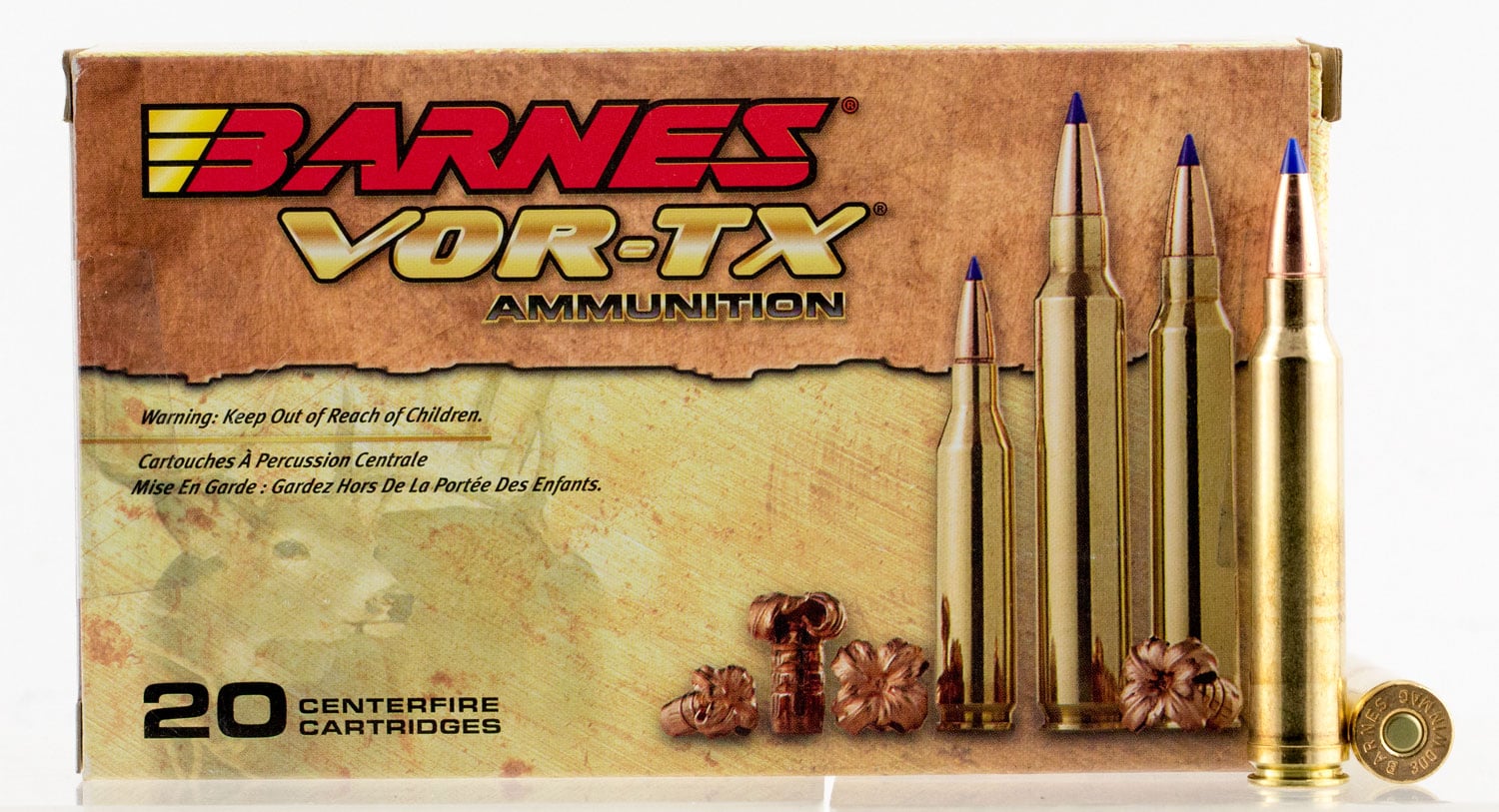 Barnes Bullets VOR-TX 150 gr Tipped TSX Boat Tail .300 Win Mag Ammo, 20/box - 21569