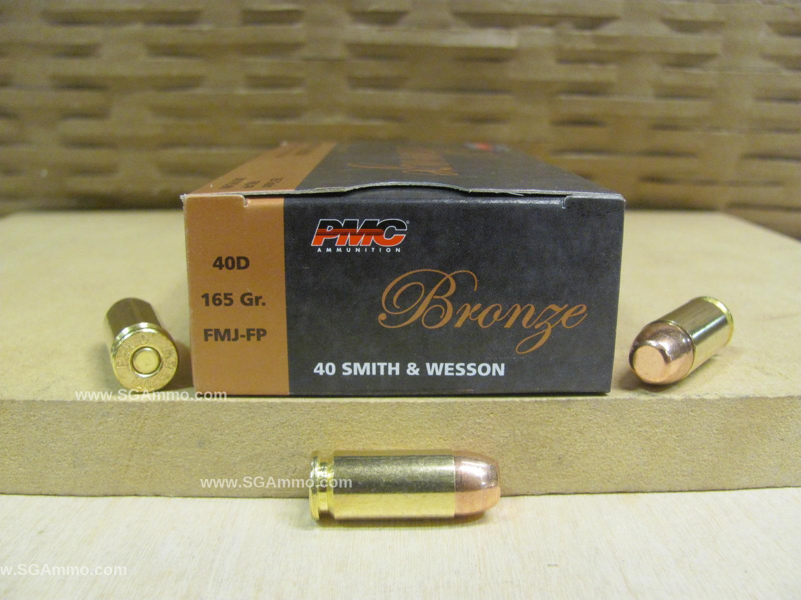 1000 Round Case – 40 Cal PMC 165 Grain FMJ Ammo – 40D