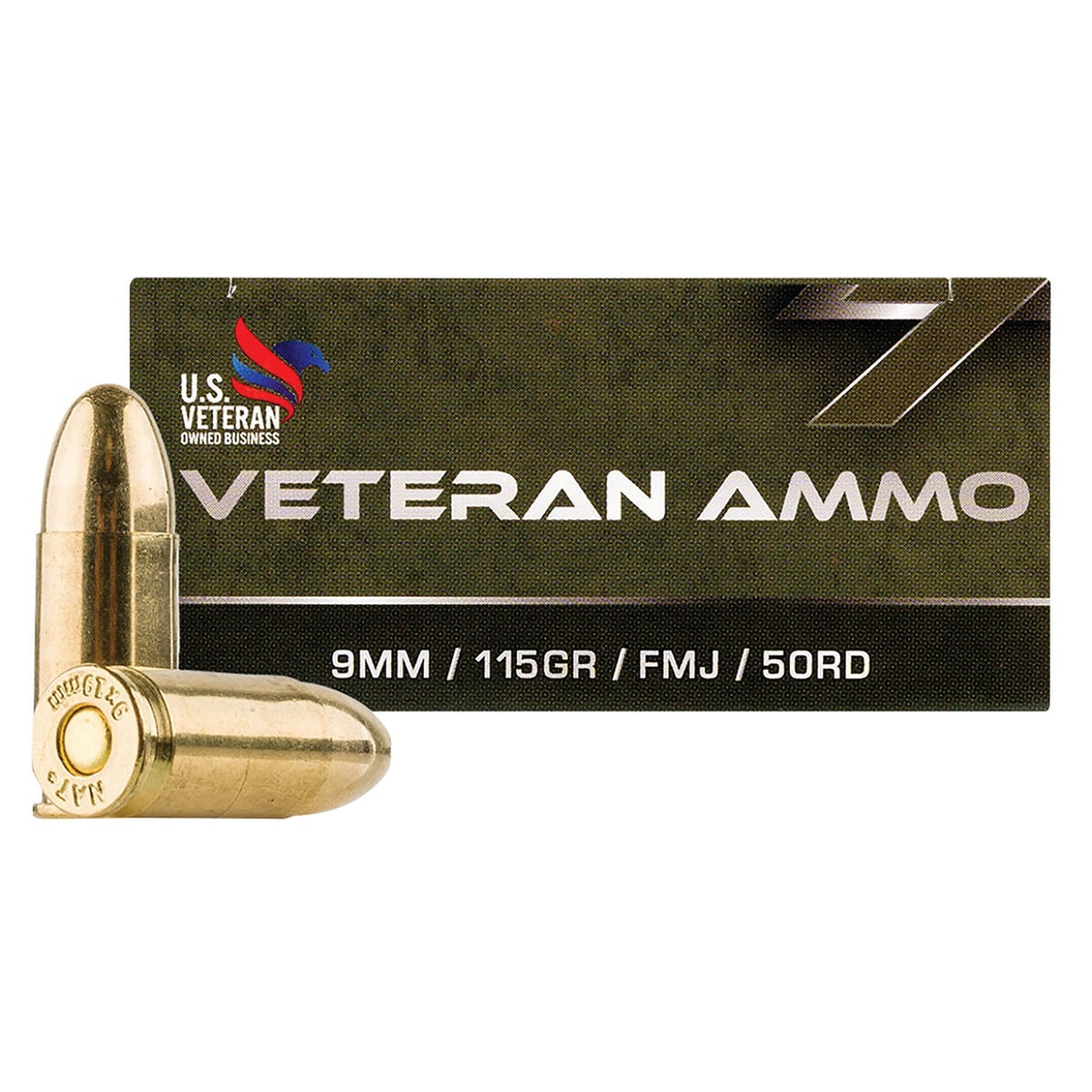 Hyperion Munitions Veteran 9mm 115 gr FMJ Ammo, 50rds - HMBX913
