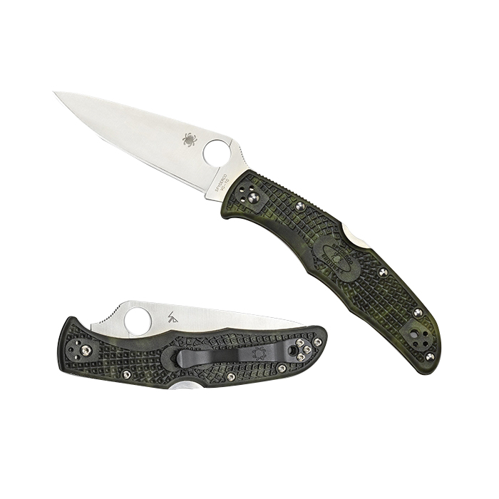 Spyderco Zome Endura 4 Lightweight Folding Knife Drop Point Green - Durable, Lightweight and Reliable Handle - C10ZFPGR