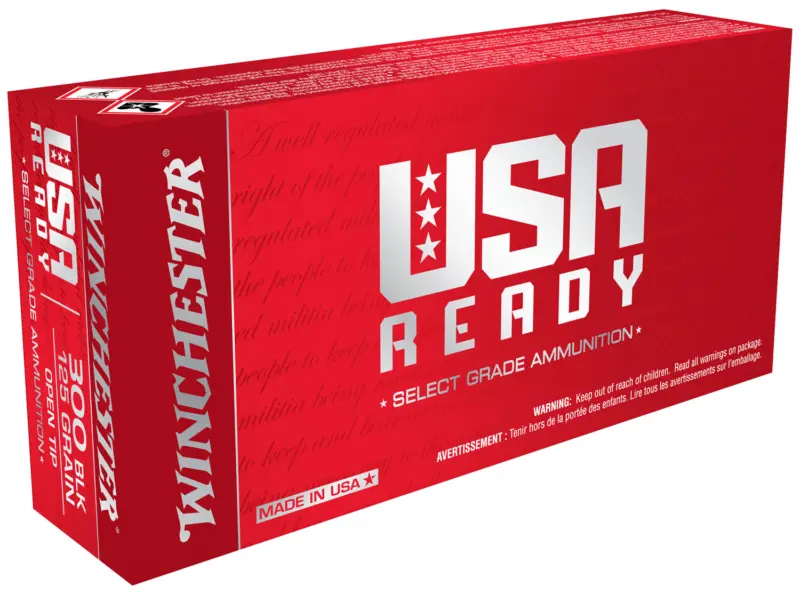 Winchester Ammo RED300 USA Ready 300Blackout 125gr Open Tip Range 20 Per Box/10 Case