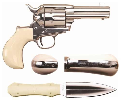 Cimarron Doc Holliday Combo 45LC Revolver 3.5" Nickel