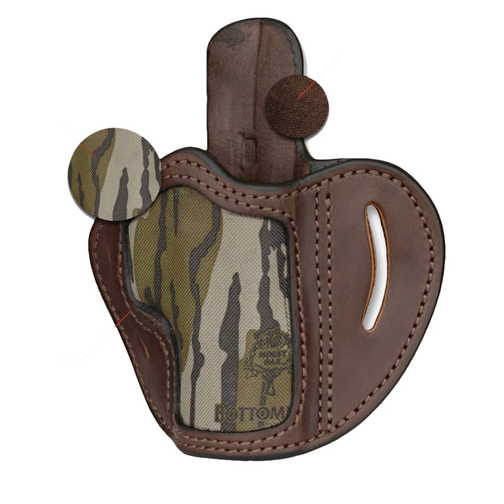 1791 Gunleather Optic Ready 1911 Leather OWB Holster Right 01, Brown/Mossy Oak - MOBH1BRWR