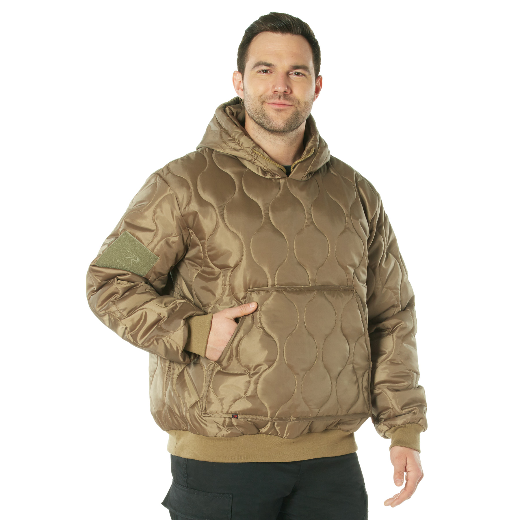 Rothco Quilted Woobie Hooded Sweatshirt - Coyote Brown, X-Large