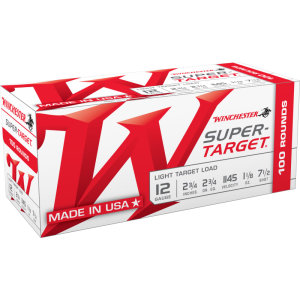 Winchester Ammo TRGT127VP Super Target Light Target Load 12GA 2.75\" 1 1/8oz #7.5 Shot value pk - 100sh Box