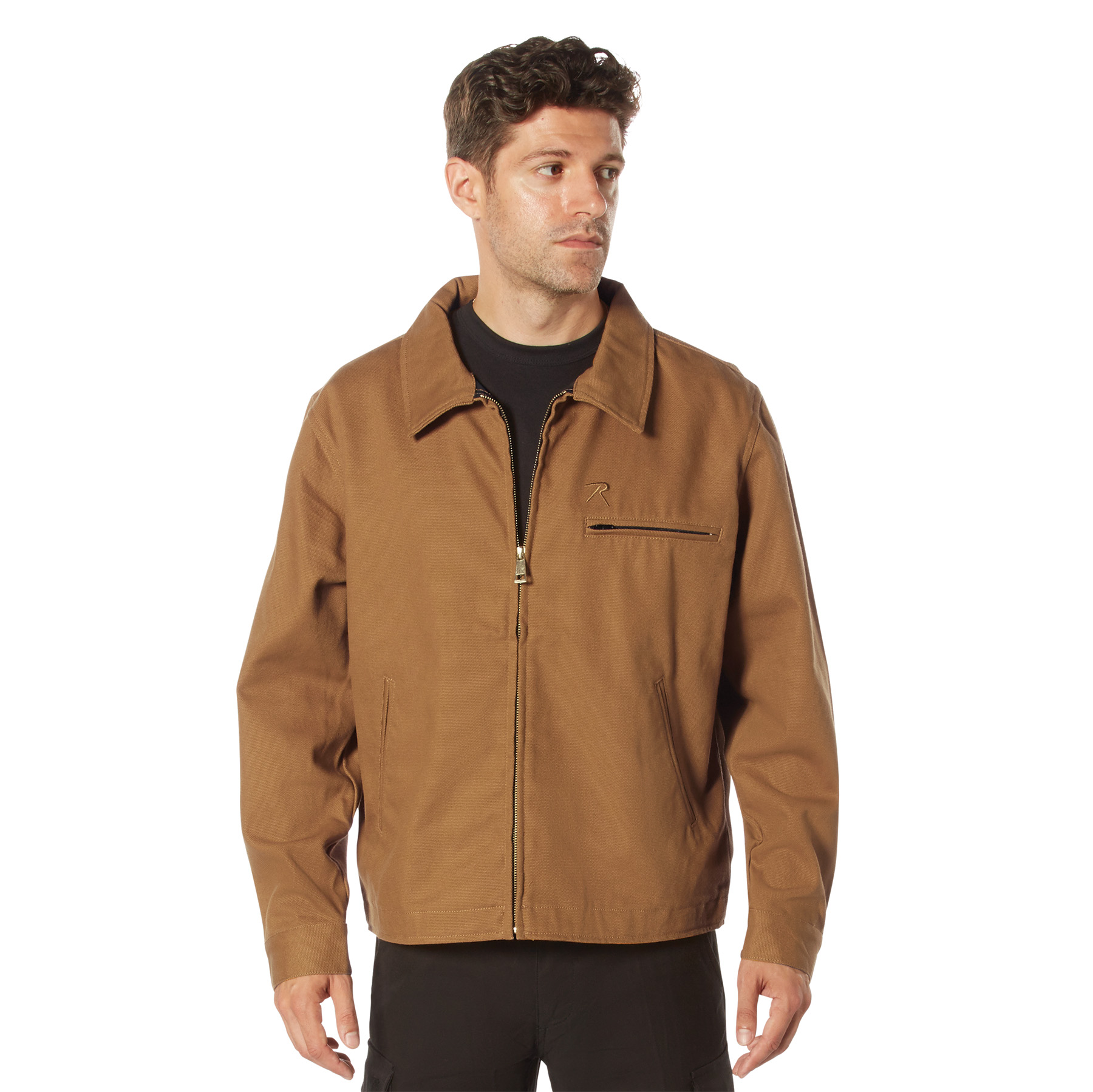 Rothco Lightweight Canvas Work Jacket - Work Brown, Large