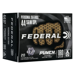 Federal PD44SP1 Premium Personal Defense 44 S&W Spl 180 GRJacketed Hollow Point (JHP) - 20rd Box