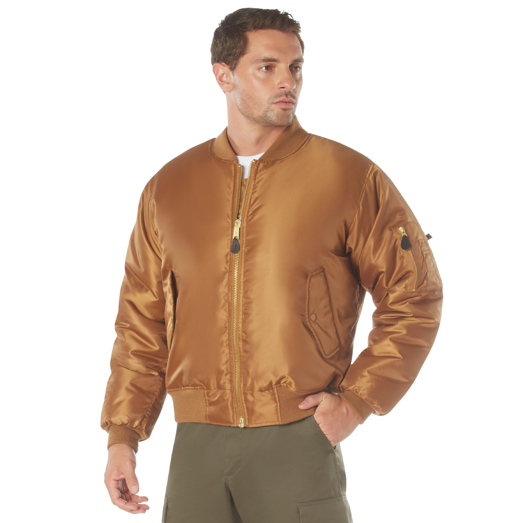 Rothco Ma-1 Flight Jacket - Work Brown, Medium