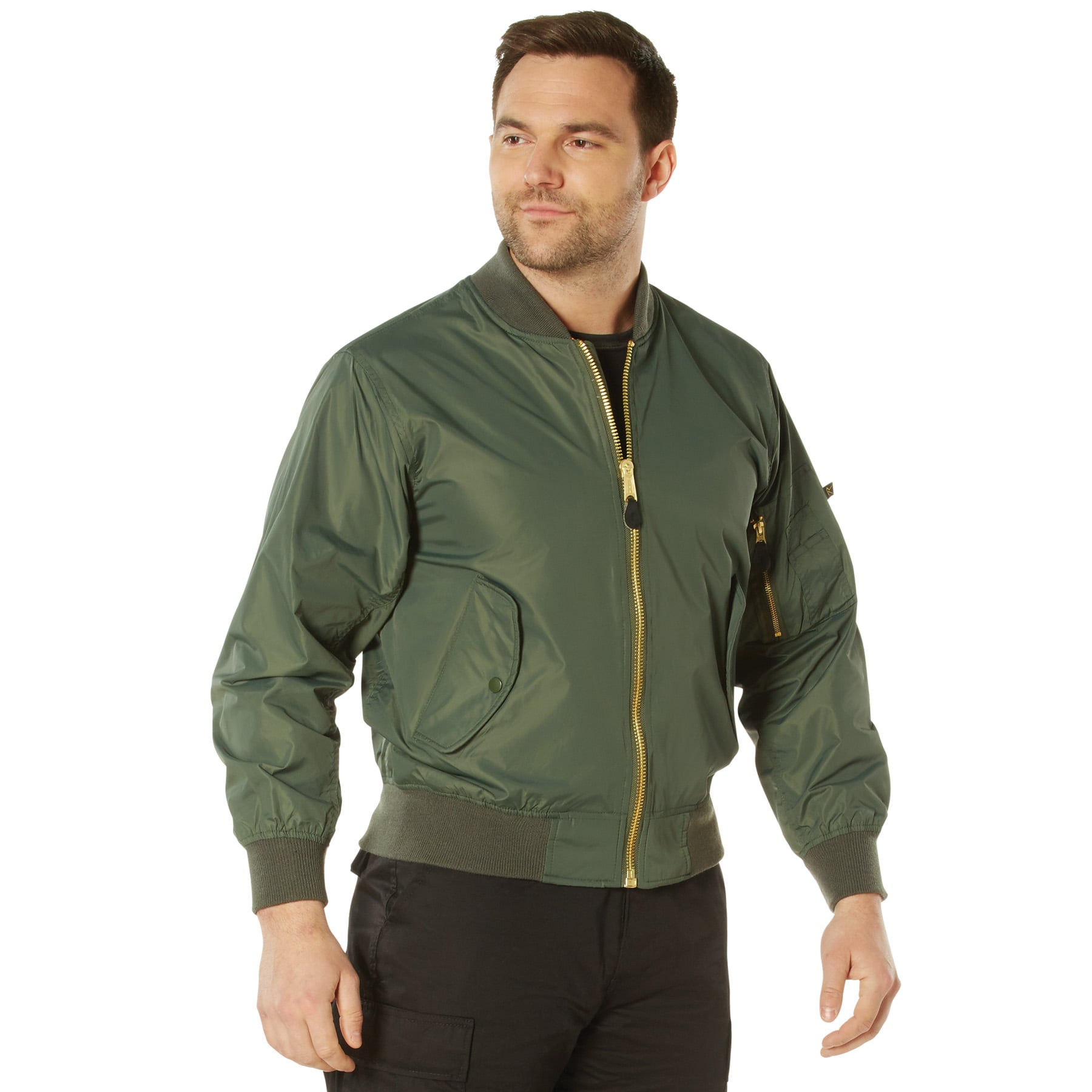 Rothco Lightweight Enhanced Nylon Ma-1 Flight Jacket - Sage Green, X-Large