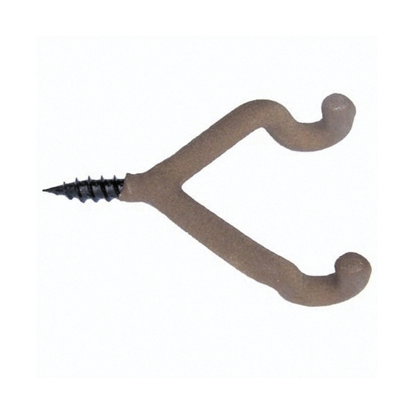 HME Dual Accessory Hook, Brown Pack of 3