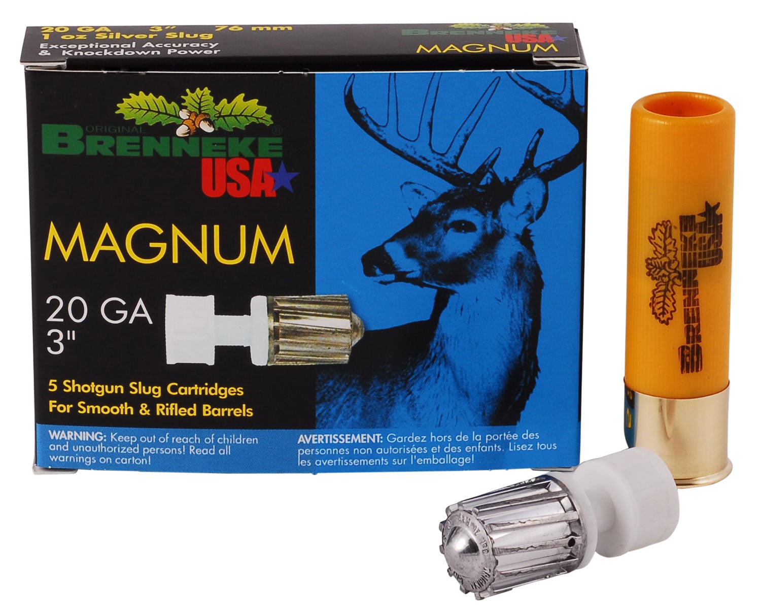 BRENNEKE USA CLASSIC MAGNUM – 20GA 3″ 1OZ SLUG 5RD 50BX/CS - No Credit Card Fees - Low, flat rate shipping