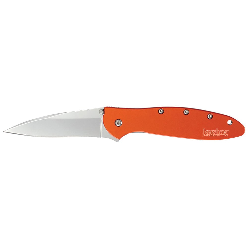 Kershaw Leek Modified Drop Point Folder Knife, 3", Orange - 1660OR