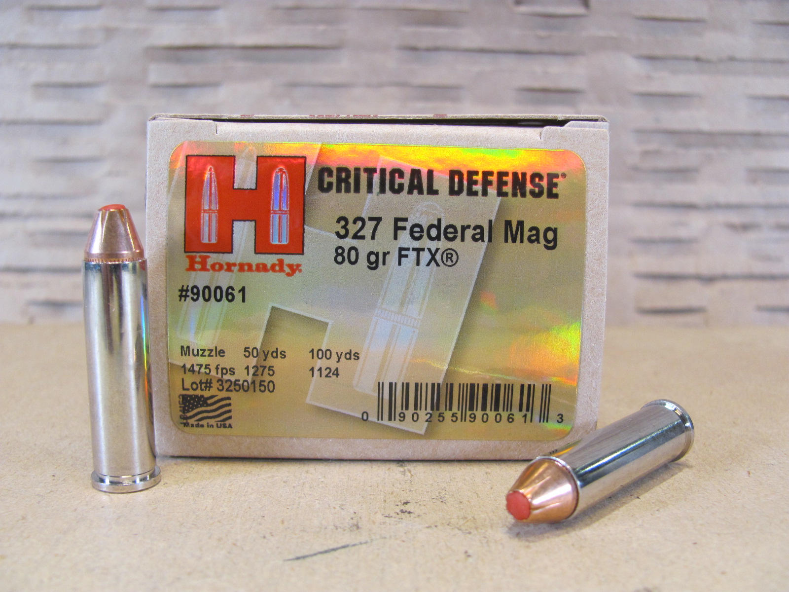 250 Round Case – 327 Magnum 80 Grain FTX Hornady Critical Defense Ammo – 90061