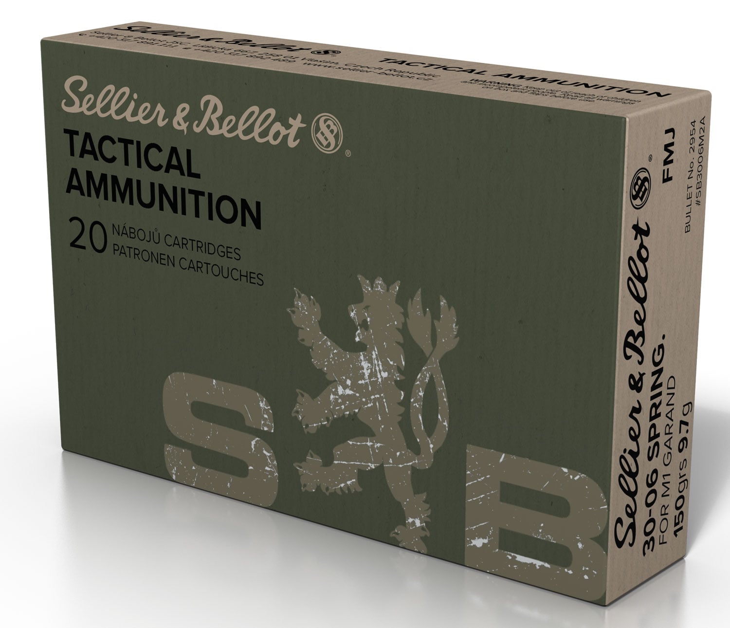 Sellier & Bellot 150 gr Full Metal Jacket .30-06 Spfld Ammo, 20/box - SB3006M2