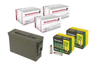 Winchester 38 Special 130gr FMJ 300rds + Remington 38 Special  Semi JHP 110GR 40RDS + Lake City Ammo Can