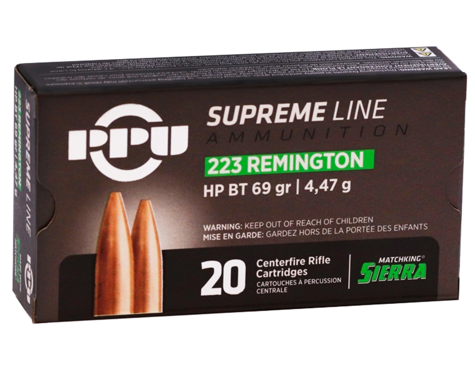 PPU SUPREME 223REM 69GR HPBT 20/1000 - No Credit Card Fees - Low, flat rate shipping