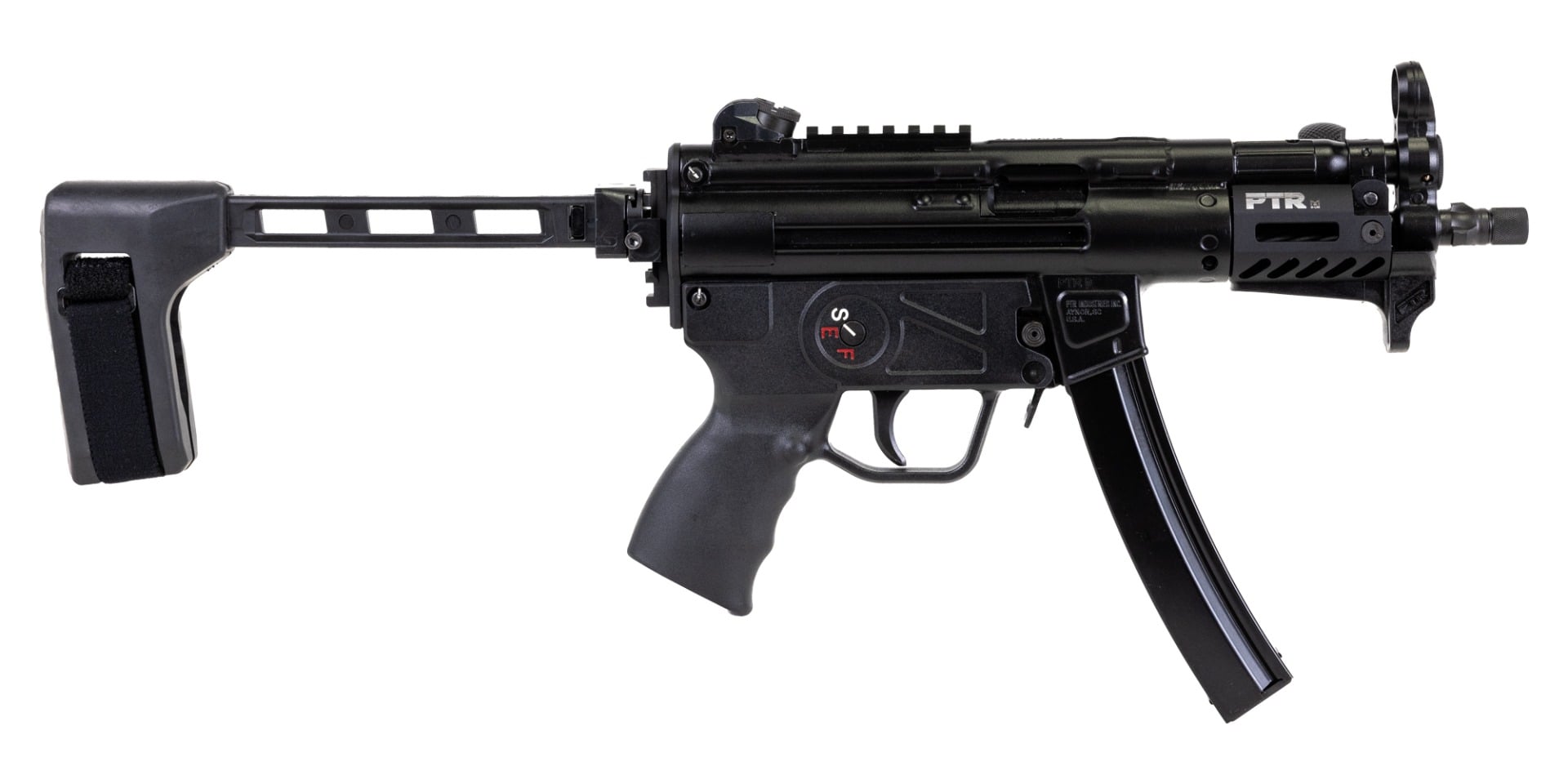 PTR Industries PTR-9KT 5.16" 9mm Pistol W/ Brace, Black