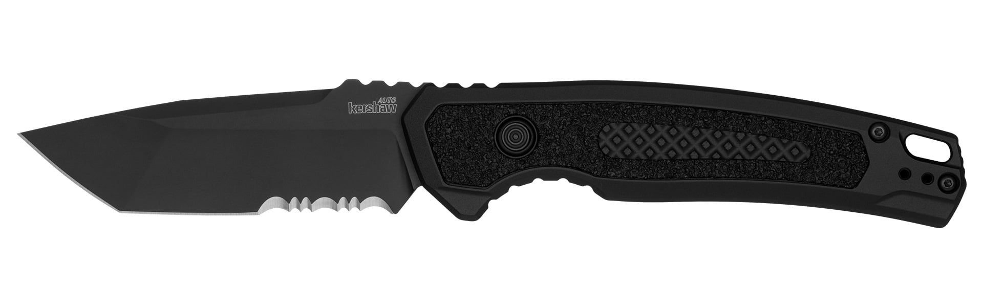Kershaw Launch 16 Folding Tanto Knife Serrated, Black - 7105