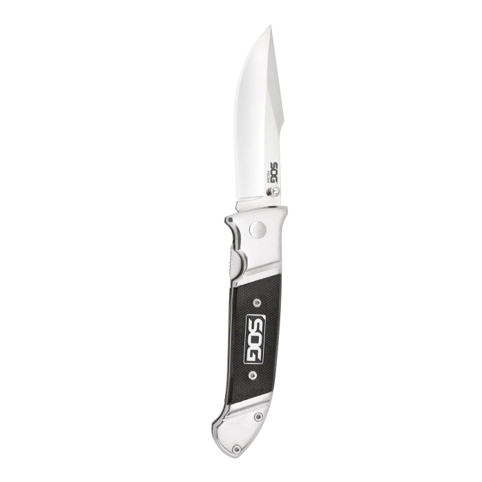 SOG Knives Fielder Folding Knife Clip Point, Black - SOGFF38-CP