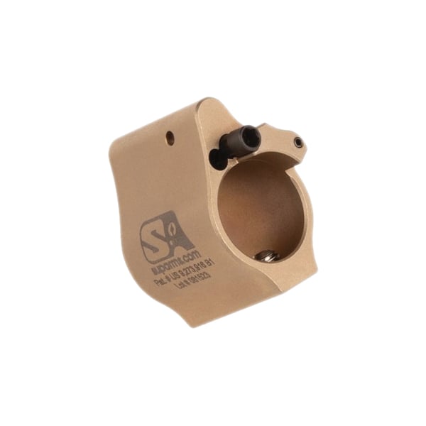 Superlative Arms Solid Set Screw Direct Impingement Adjustable Gas Block 0.625" x 1", Tan