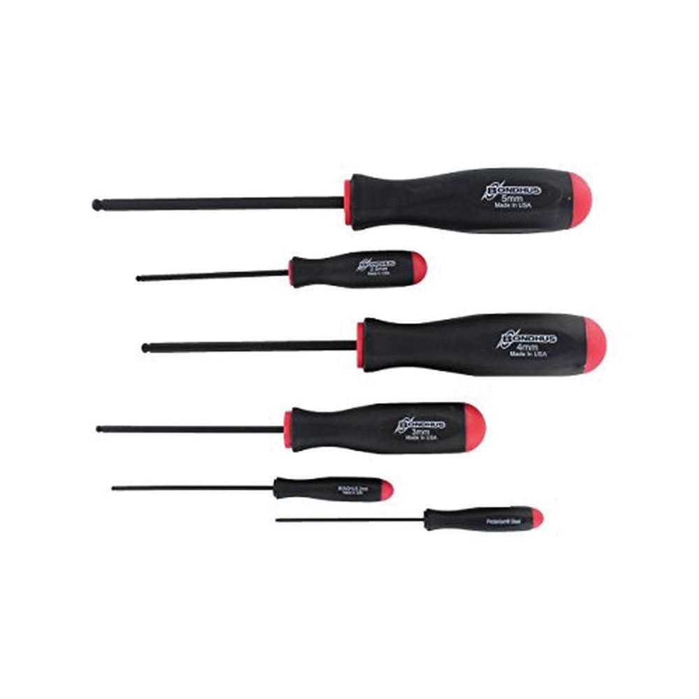 Bondhus BSX6M 6-Piece Standard Length Ball End Screwdriver Set