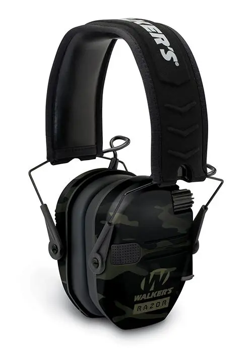 Walker's Razor Slim Shooter Folding Electronic Muff--Camo Grey