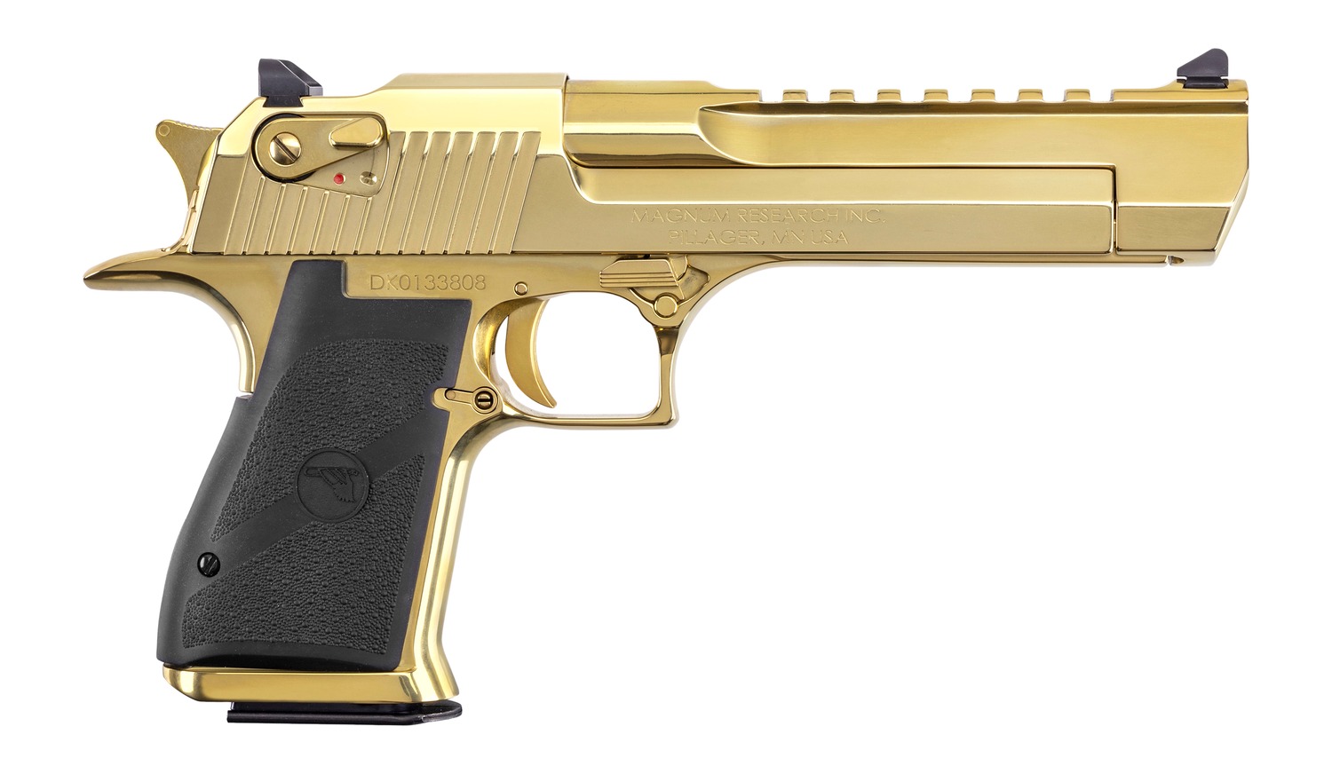 Magnum Research DE357ZNG Desert Eagle Mark XIX 357 Mag 9+1 6" Picatinny Rail Barrel, Gold Zirconium Nitride Serrated Slide Frame