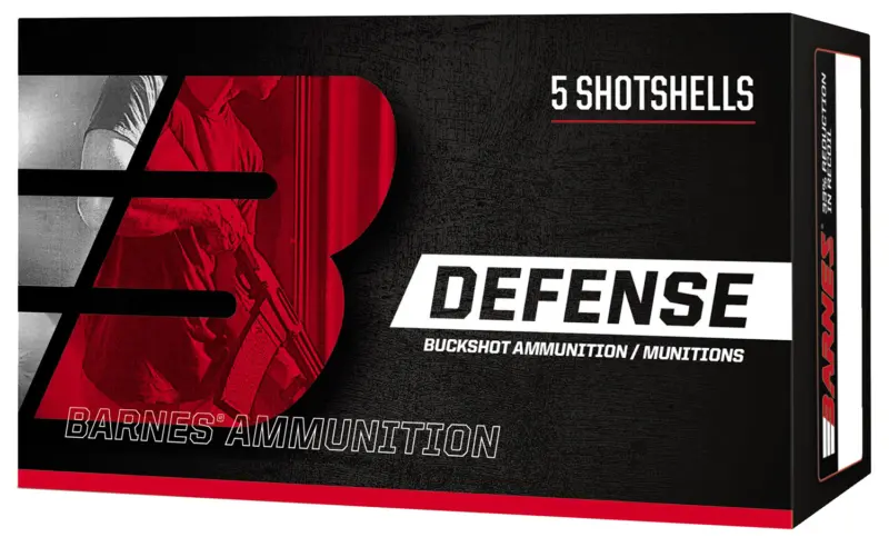 Barnes Bullets 32009 Defense 12Gauge 2.75" 9Pellets 00Buck Shot 5 Per Box/20 Case