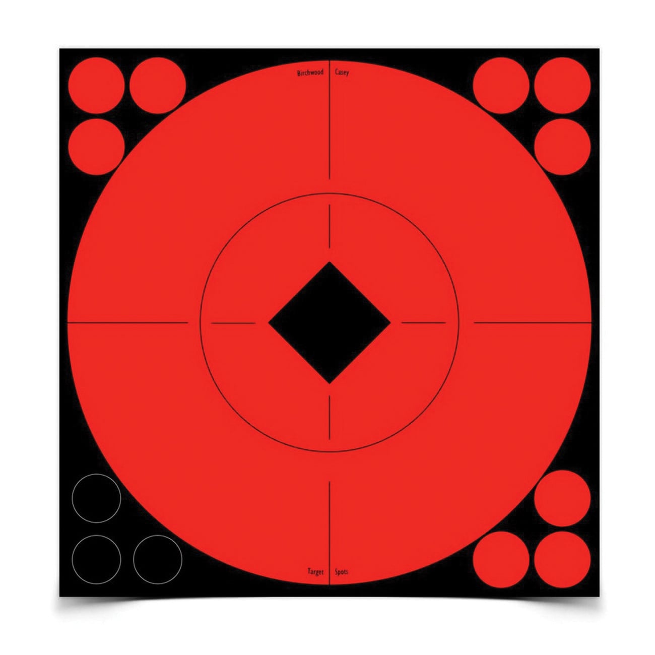 Birchwood Casey Target Spots 8" Self-Adhesive Bullseye Target, Orange, 8/pack - 33916