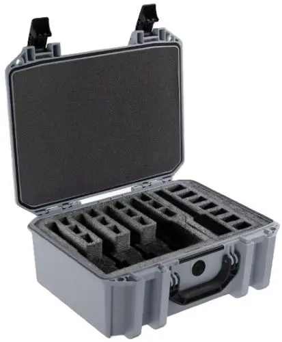 PELICAN VAULT V300 LARGE- - 5 PISTOL CSE PRE CUT FOAM GRY