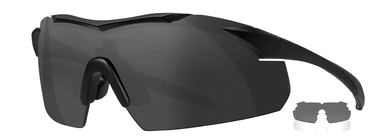 Wiley X Vapor APEL Shooting Glasses W/ 2 Interchangeable Lenses (Clear/Smoke Grey)