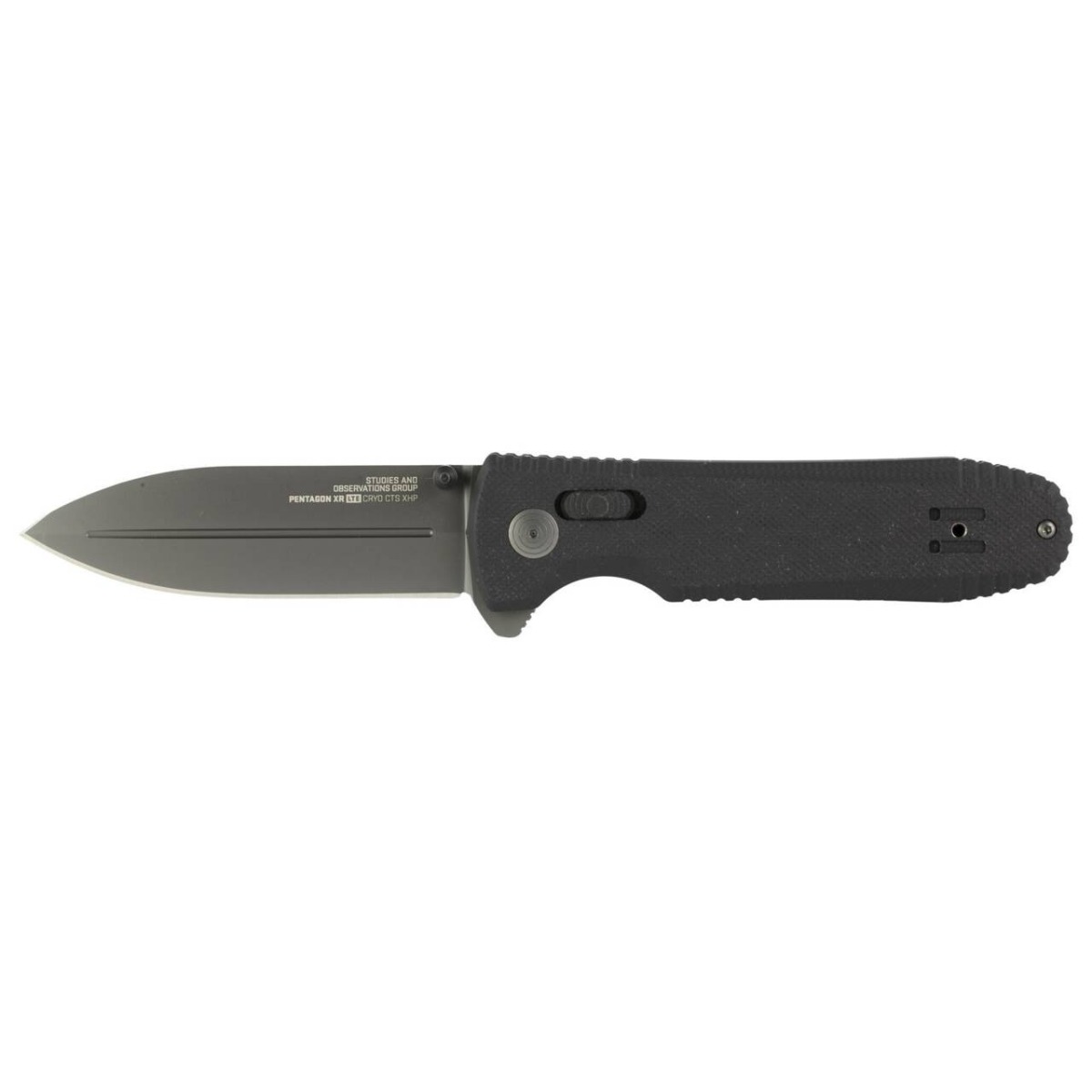 SOG Knives Pentagon XR LTE Folding Knife Spear Point, Black - SOG12-61-05-57