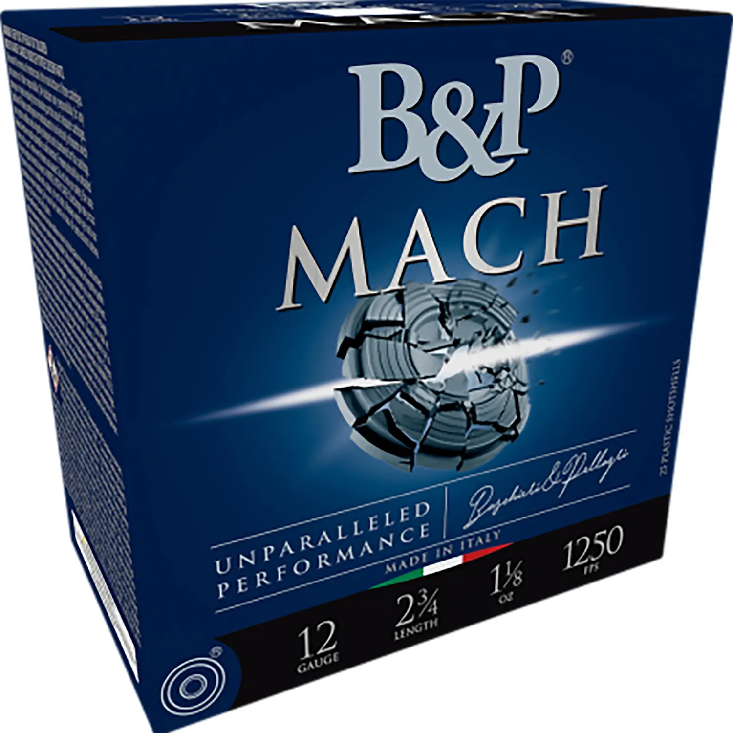 B Ammunition 12B1F2L8 Mach LV 12Gauge 2.75" 1oz 8Shot 25 Per Box/10 Case