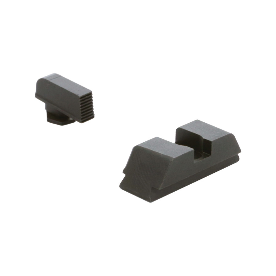 Ameriglo Range Serrated Sight Set Front/Rear, Black/Black