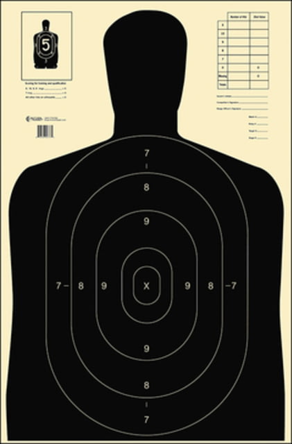 Action Target B-27E Economy Silhouette Target 100 Per Case Black B-27E BLACK-100